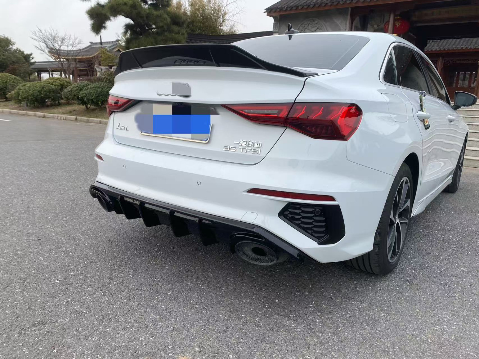 Rear Bumper Diffuser Splitter For Audi A3 S3 8Y S-Line Sport Sedan 2022-2024