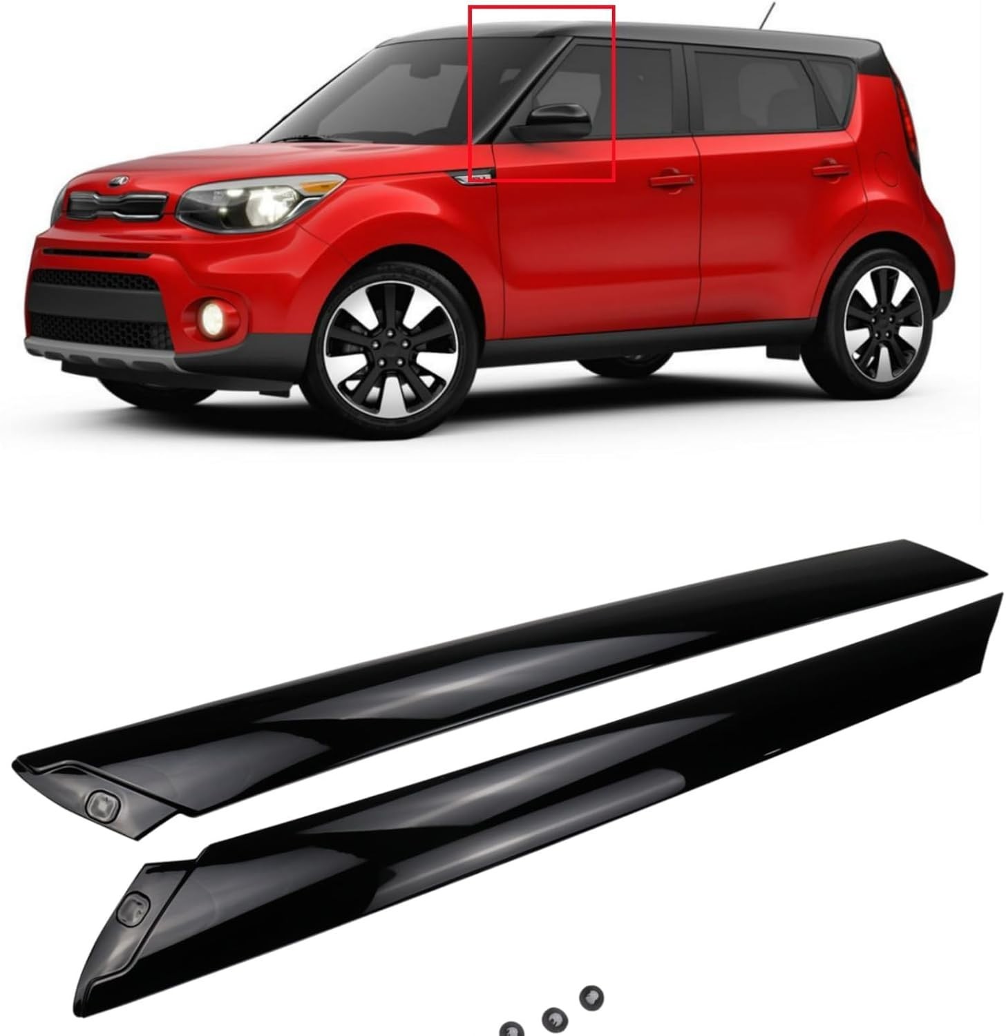 Vehicle-Specific Windshield Trim Pillar Set for 2014-2019 Kia Soul – 2 Pieces