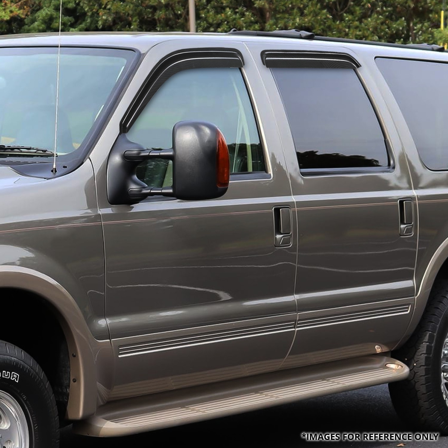 For 00-05 Ford Excursion Glossy Black 3M Adhesive Tape 4PC Window Visors Set