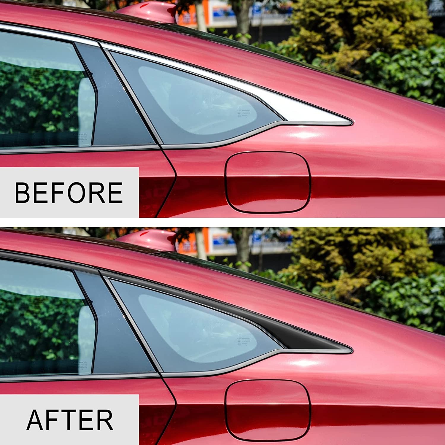 Gloss Blk Chrome Eliminate Window Trim Vinyl Kit For 2018-22 Honda Accord Sedan