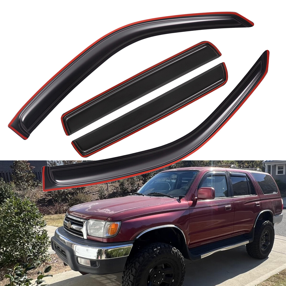In-Channel Vent Shade Rain Guard Window Visor for 1996-2002 Toyota 4Runner