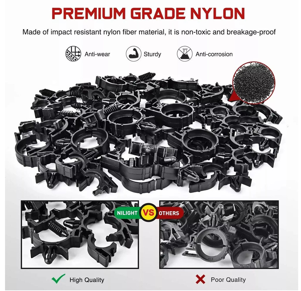 60x Universal Car Automotive Wire Loom Clips Kit Engine Bay Harness Routing Clip