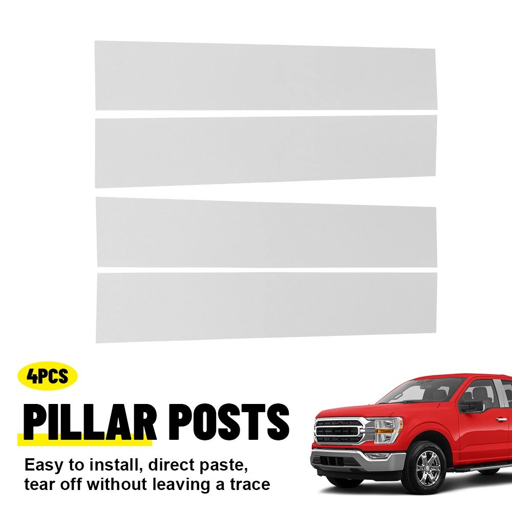 4X For 2015 16-21 Ford F-150 Chrome Pillar Post Door Window Cover NO Keypad EPY