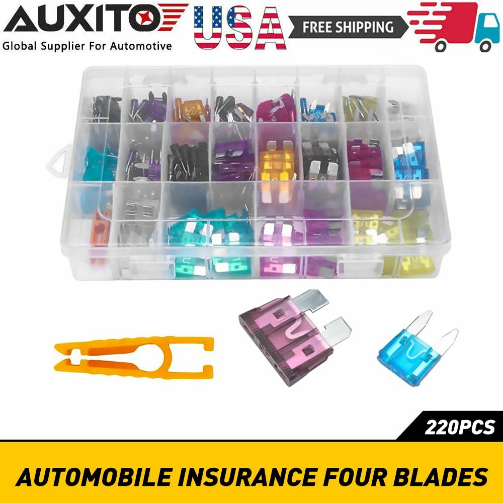 220PCS Car Fuse Assorted Auto Replacement fuses regular size blade ATC ATO ATM E