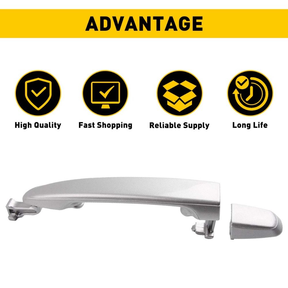 Outside Door Handle Left Rear Driver Side For 04-10 Toyota Sienna Silver New