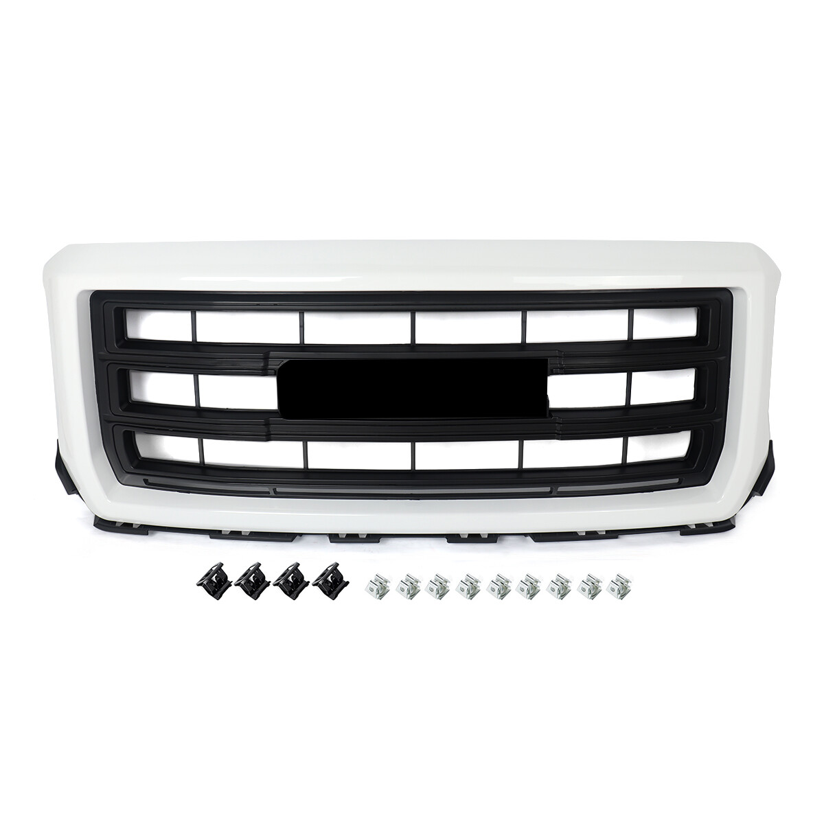 SLT Style Front Bumper Grille Summit White+Black New For 2014-15 GMC Sierra 1500