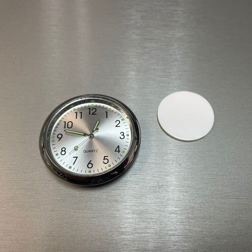 1x Luminous Car Dashboard Clock Stick-On Watch Quartz Clock Interior Accessories