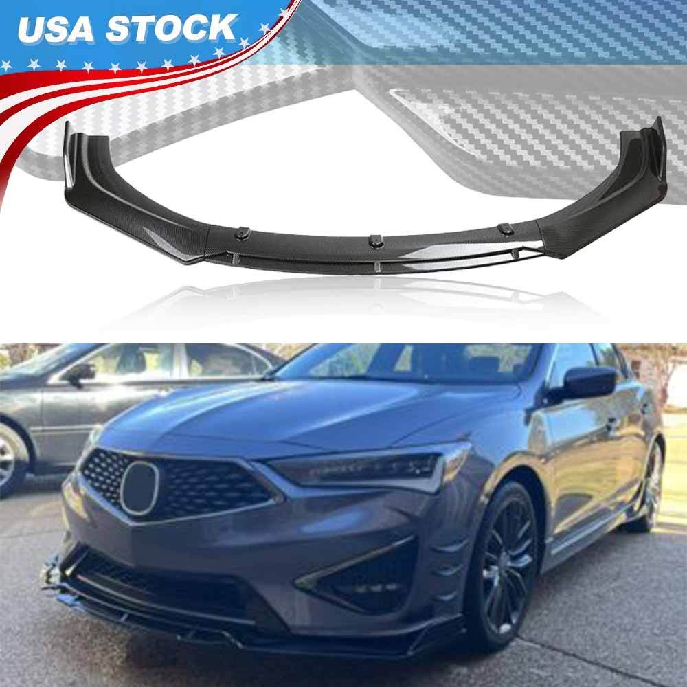 For Acura ILX 2019-2022 Carbon Fiber Look Front Bumper Lip Splitter Spoiler BE