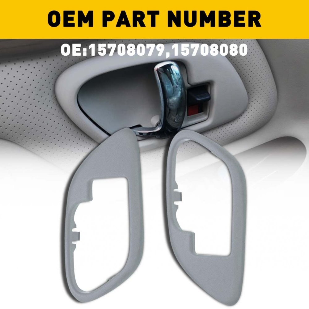 Gray Interior Door Handle Trim Bezel 2PCS For 1995-00 Chevrolet Tahoe GMC Yukon