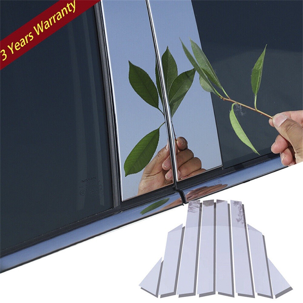 Chrome Acrylic Pillar Posts Window Door Trim Covers for Nissan Altima 2013-2018