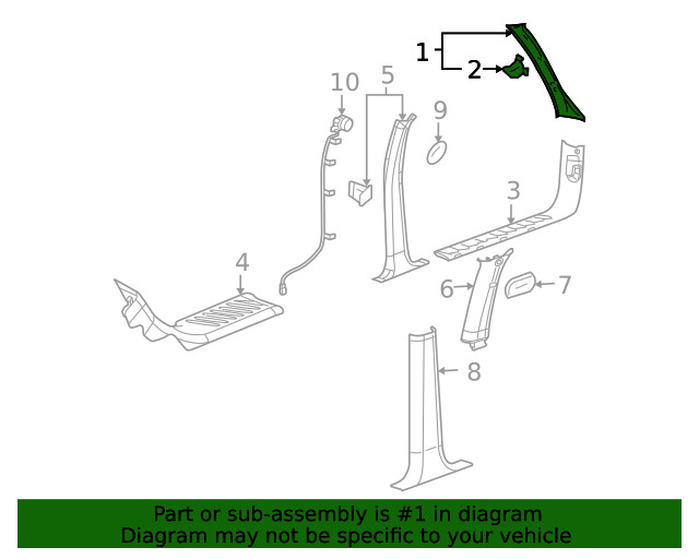 Genuine GM Windshield Pillar Trim 15782066