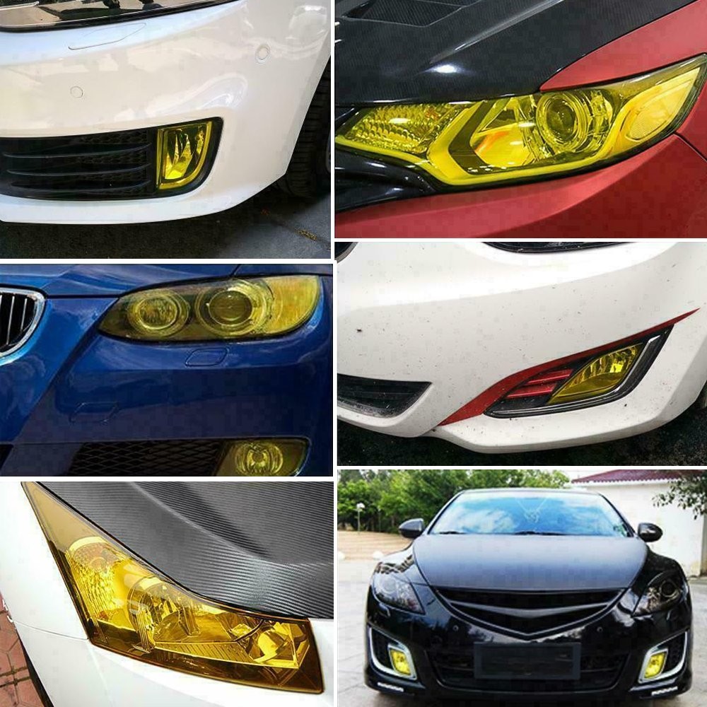 Golden Yellow 12″x72″ Headlight Taillight Fog Light Film Tint Vinyl Wrap