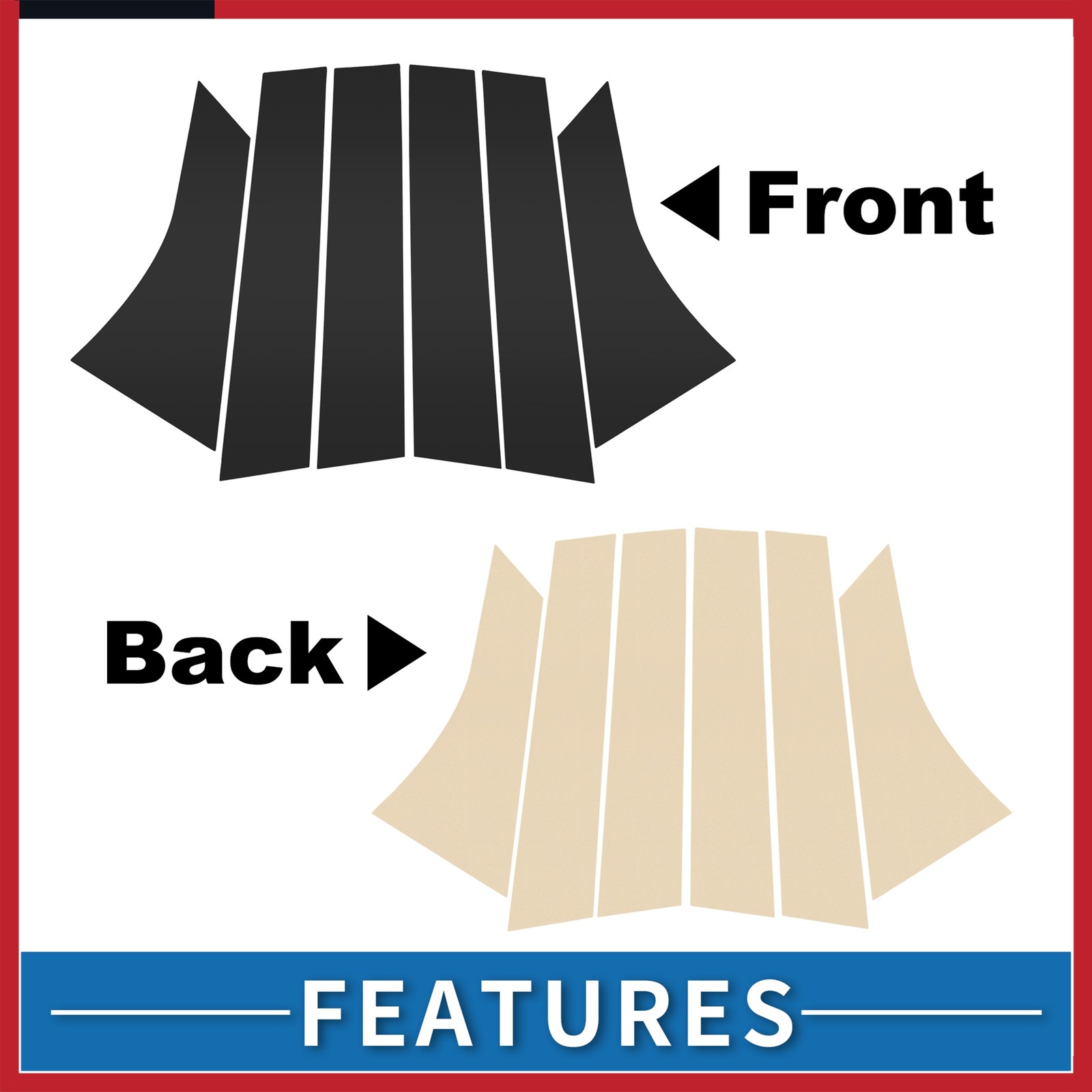 6 Pcs Door Pillar Window Trim for Ford Focus 2012-2019 Black