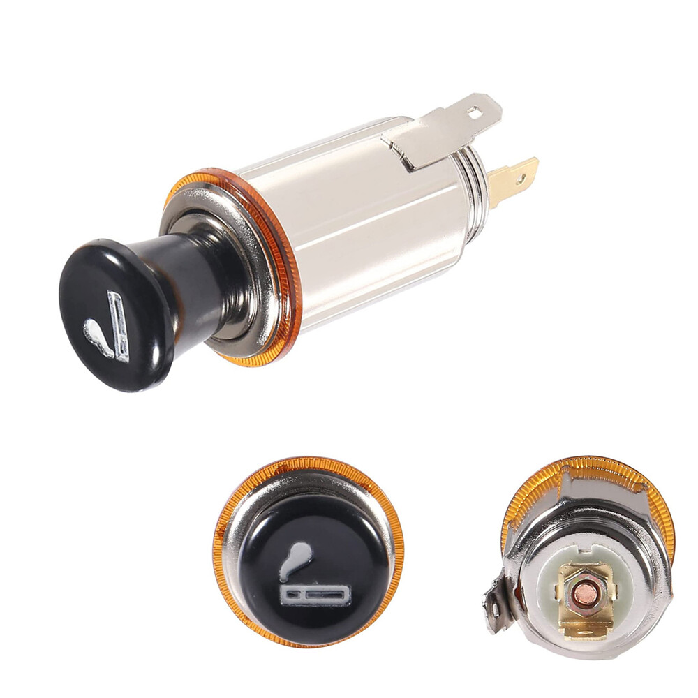 DC 12V Car Cigarette Lighter Socket w/ Cigarette Lighter Plug Replacement Parts