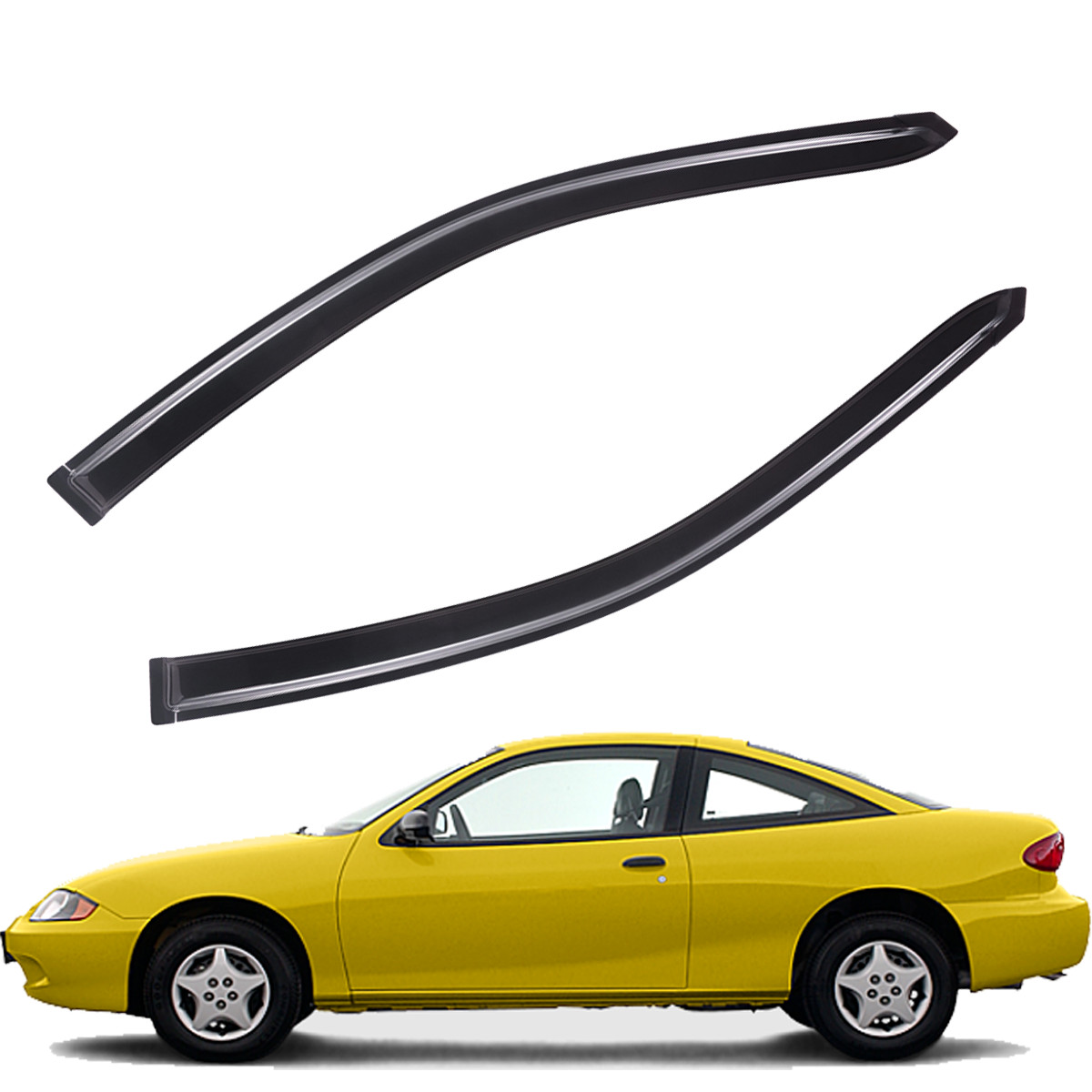Tape-on Window Visor Side Window Deflector for 1995-2005 Pontiac Sunfire Coupe