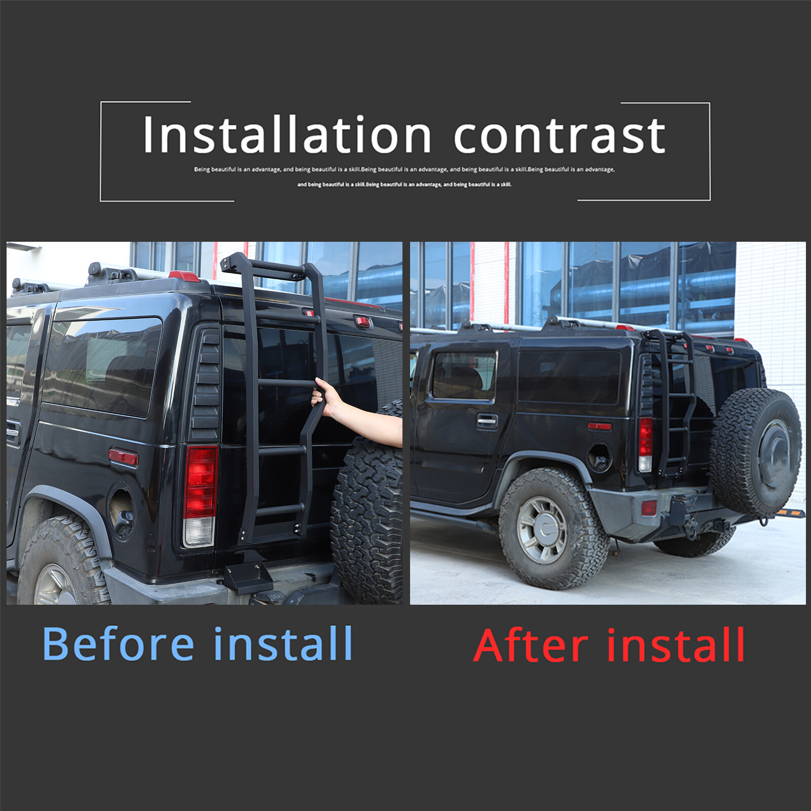 Trunk Rear Hatch Tailgate Ladder Trunk Storage Box Kits For Hummer H2 2003-2009