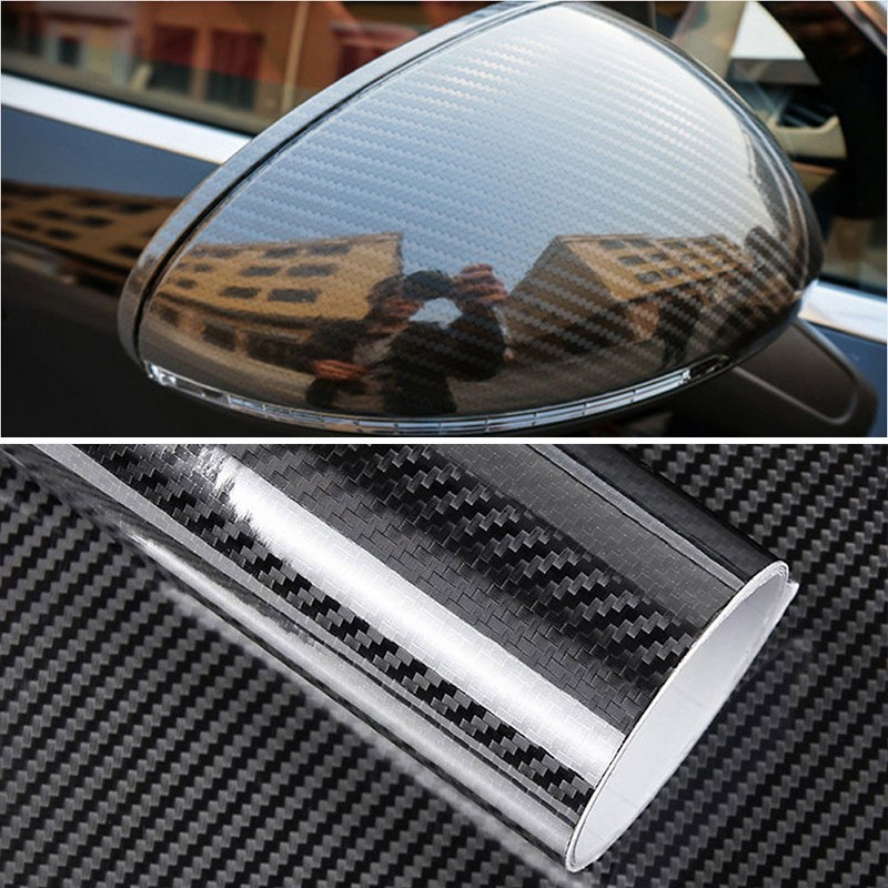 5D Carbon Fiber Black High Gloss Glossy Auto Vinyl Wrap Sticker Decal Sheet Film