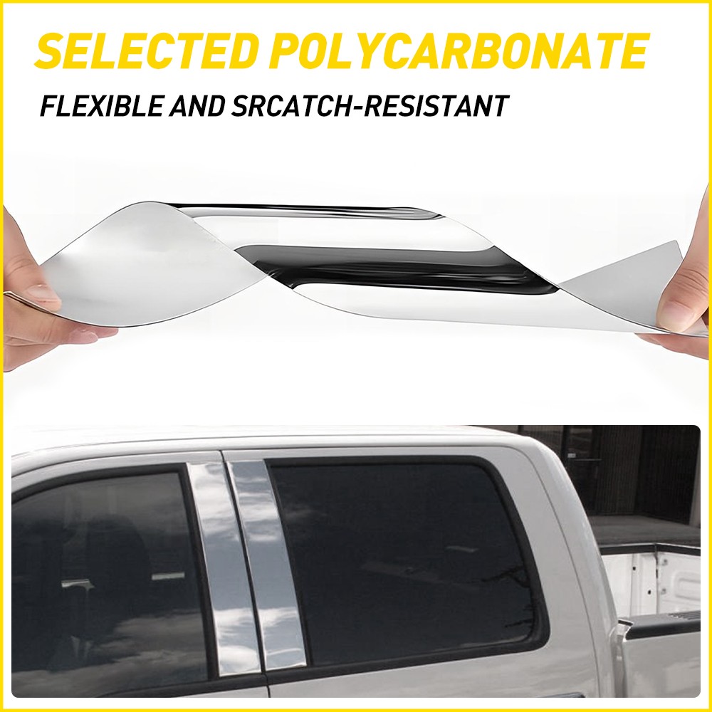 4pcs Chrome Car Pillar Post Door Window Trim Set For 2004-2014 Ford F150 F-150