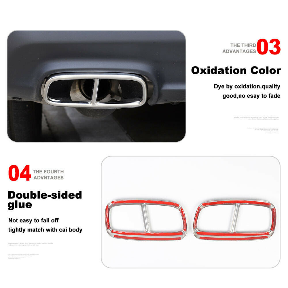 Exhaust Muffler Tail Pipe Trim Cover For Dodge Challenger 2015-2020 Accessories