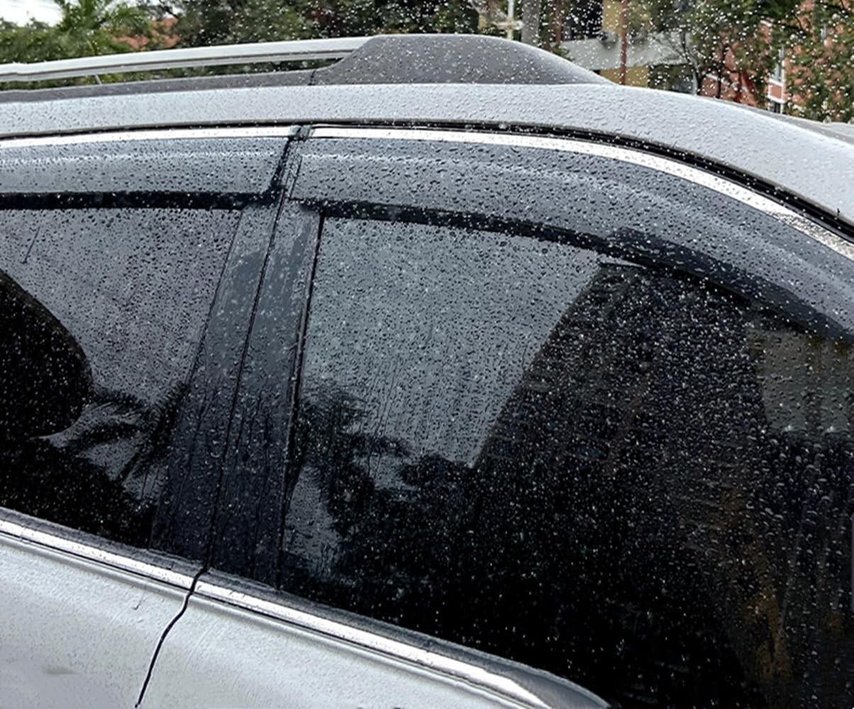 Window Visors Rain Guards Chrome Trim Smoke Tinted Fit Nissan Rogue 2014-2020