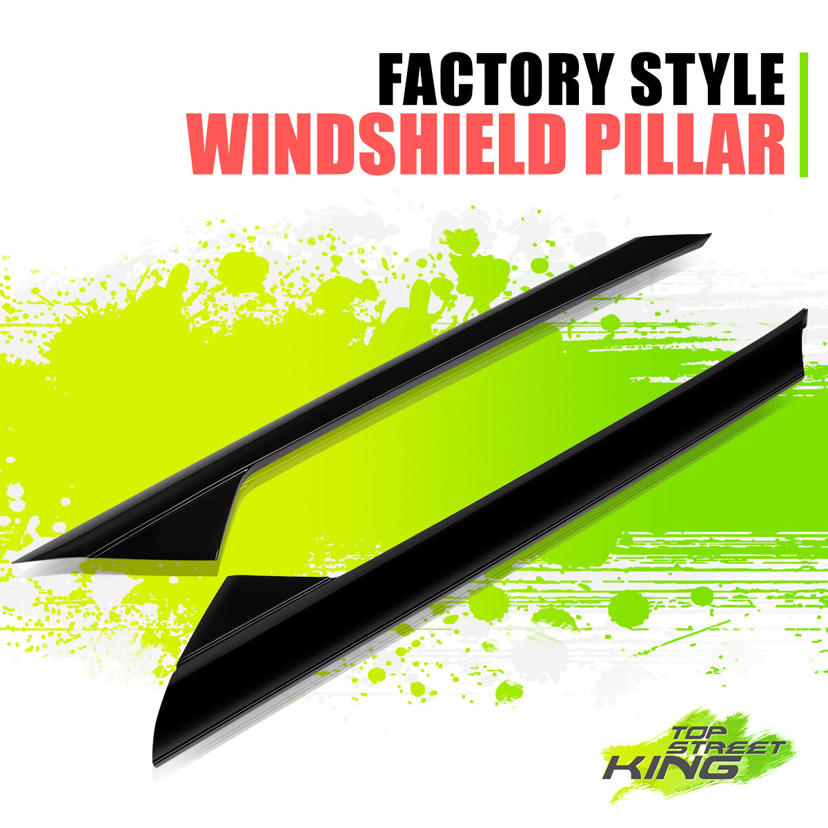 Factory Style Windshield Pillar Cover Panel for Ford Explorer 11-19 Black Pair