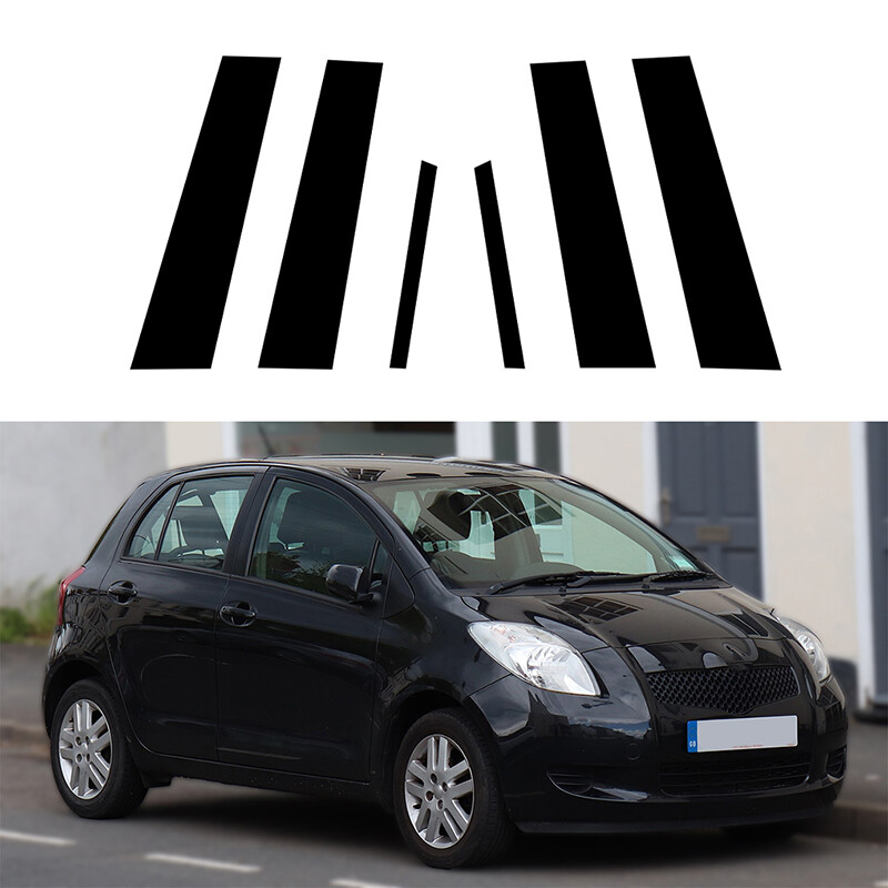 6x For Toyota Yaris XP90 Hatchback 2006-2011 Window Door Pillar Posts Trim Cover