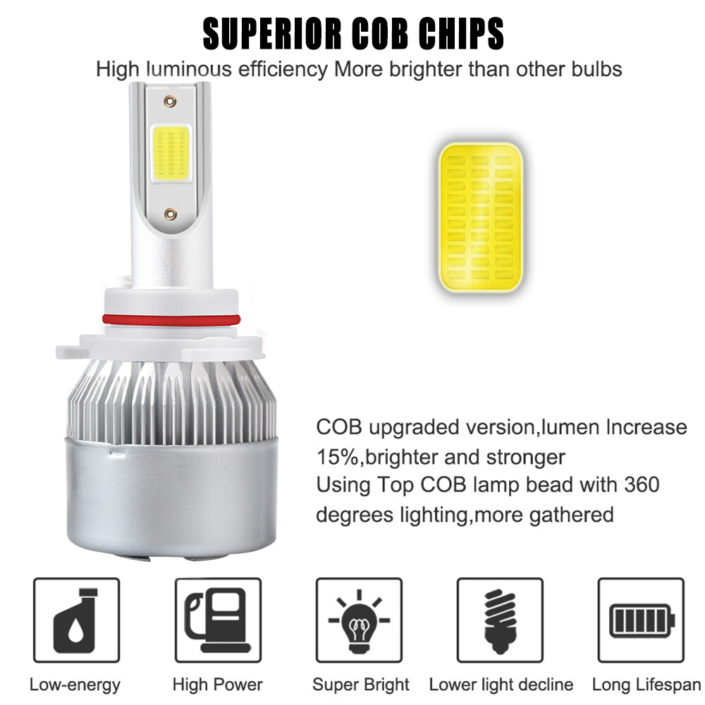 Ice Blue 9005+9006 LED Headlight Bulb 8000K Combo C6 For Corvette C5 1997-2004