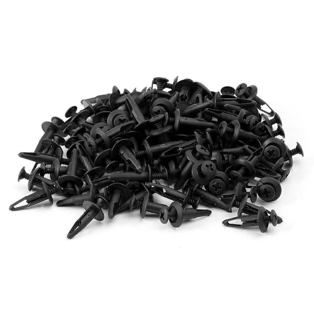 100PCS Plastic Push Type Rivet Retainer Fastener Bumper Pin Clips For Ford