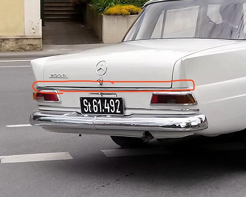 Mercedes-Benz W110 Trunk Upper Molding 2 Piece Set