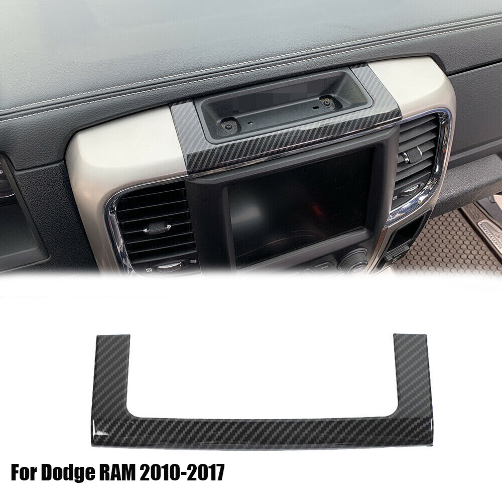 Front Center Console Storage Box Frame Trim For Dodge RAM 10-17 Carbon Fiber