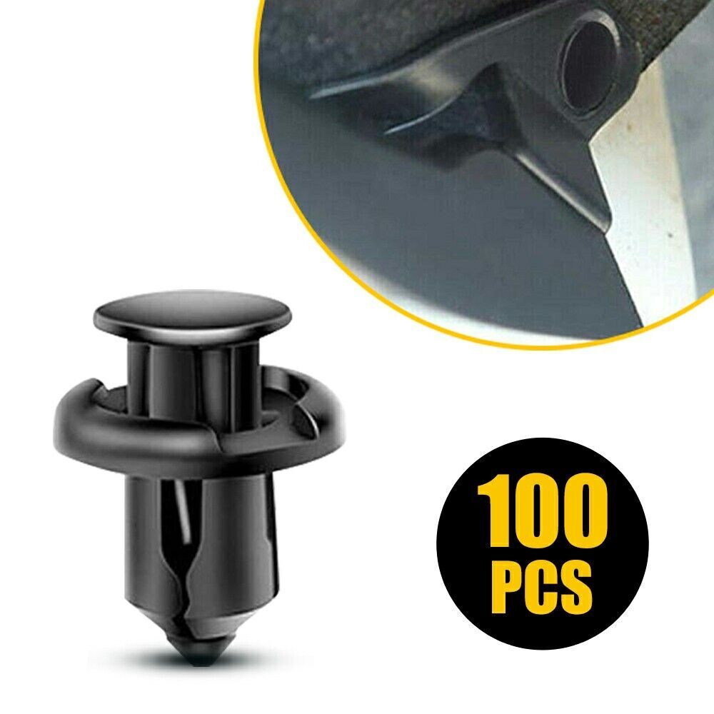 100pcs 10mm Bumper Clips RETAINER Rivet Fastener Car Fender Push Pin Auto Body