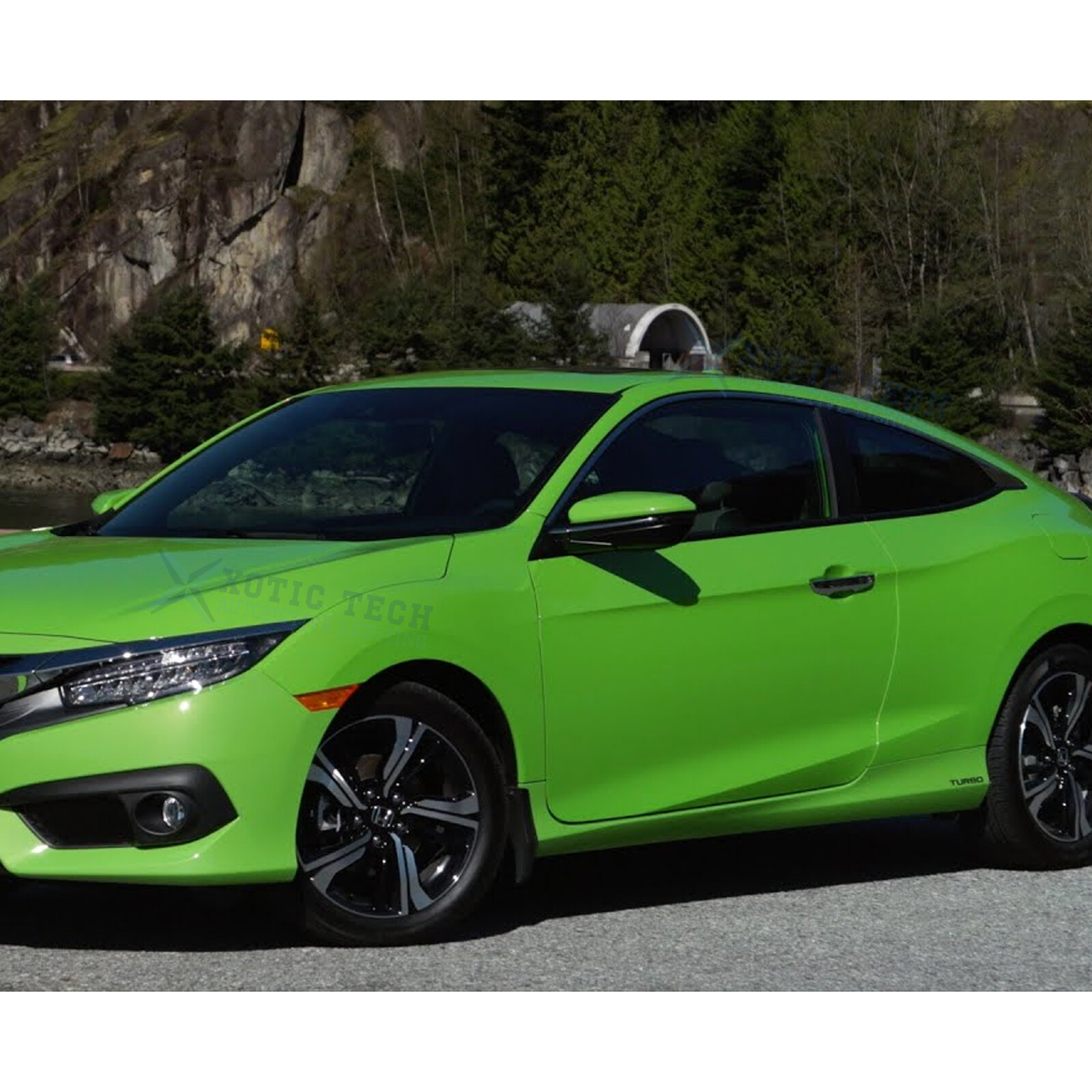 Glossy Black Chrome Delete Side Door Window Trim For Honda Civic Coupe 10th Gen