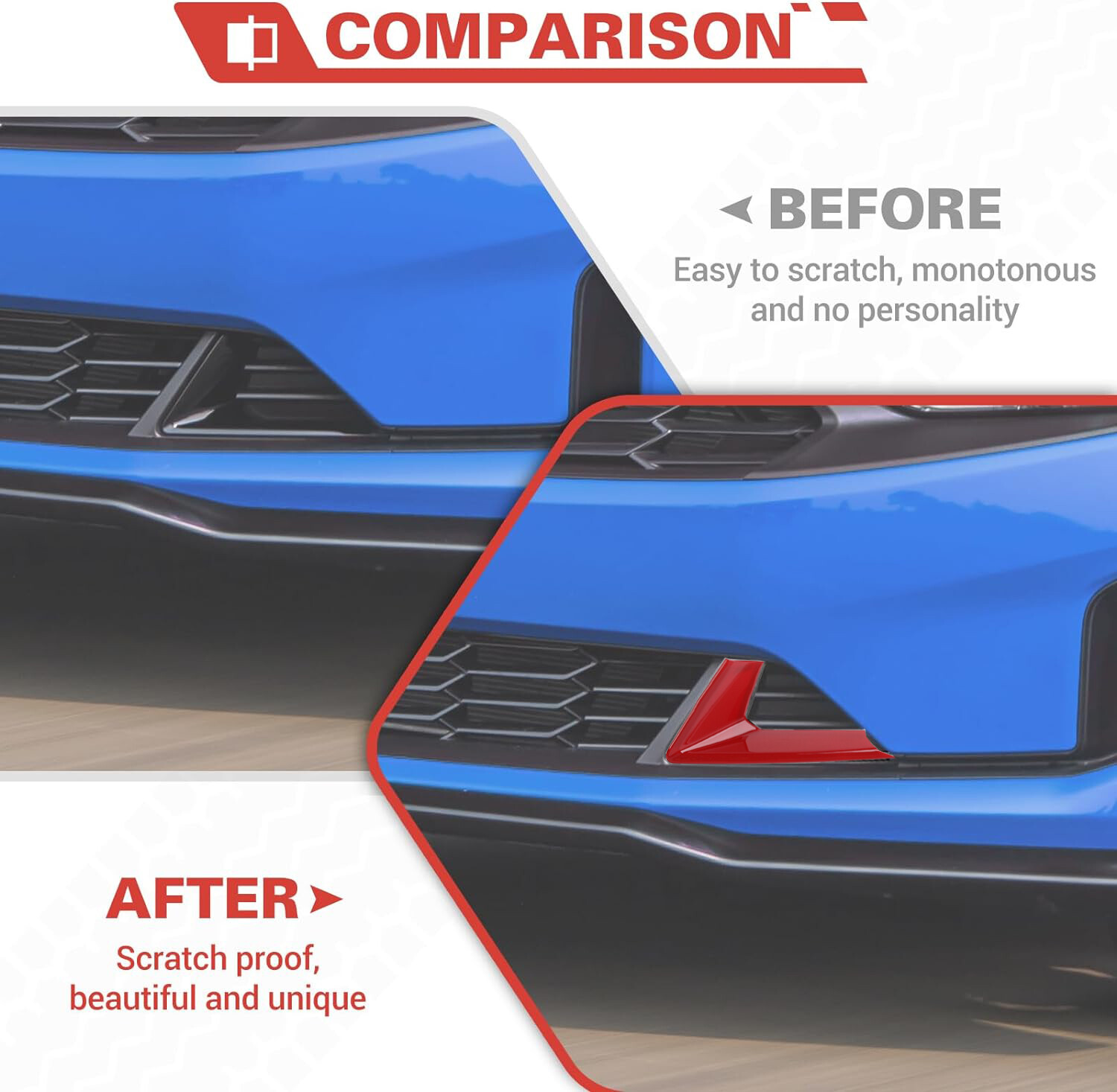 Red Front Bumper Grille Insert Cover Trim For Chevrolet Camaro 2019+ Accessories