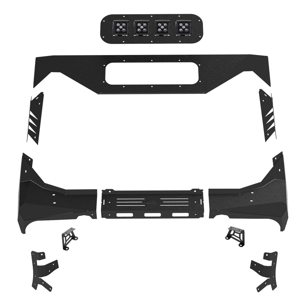 FIT 2007-2018 JEEP WRANGLER JK STEEL WINDSHIELD FRAME ARMOR GUARD W/LED LIGHTS