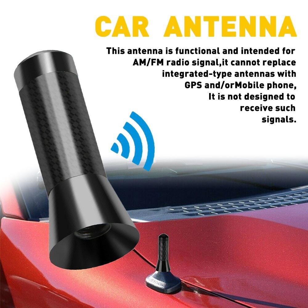 Auto Car Carbon Antenna Radio Fiber AM/FM Vehicle Roof Aerial Stubby EAR 1.4inch