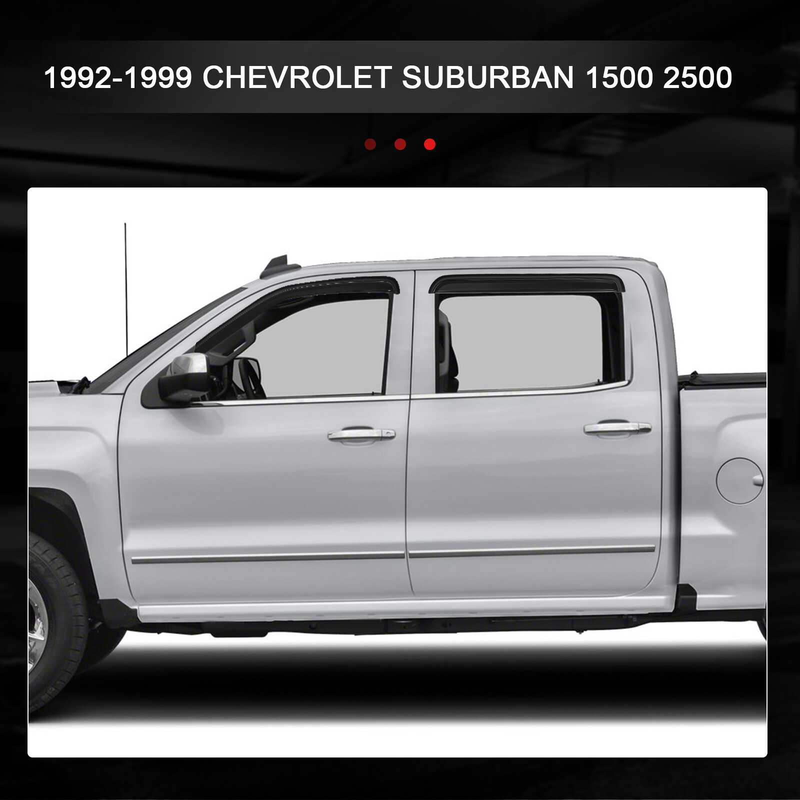 For 92-00 Chevy/GMC C/K 1500 Crew Cab Window Visor Vent Shade Guard Deflector