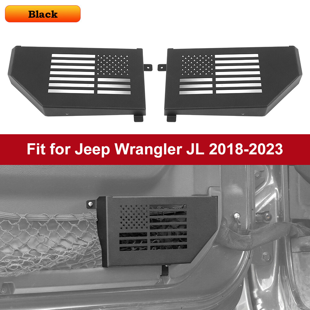 2PCS Front Door Net Pocket America Flag Pattern For Jeep Wrangler JL JLU JT 18+