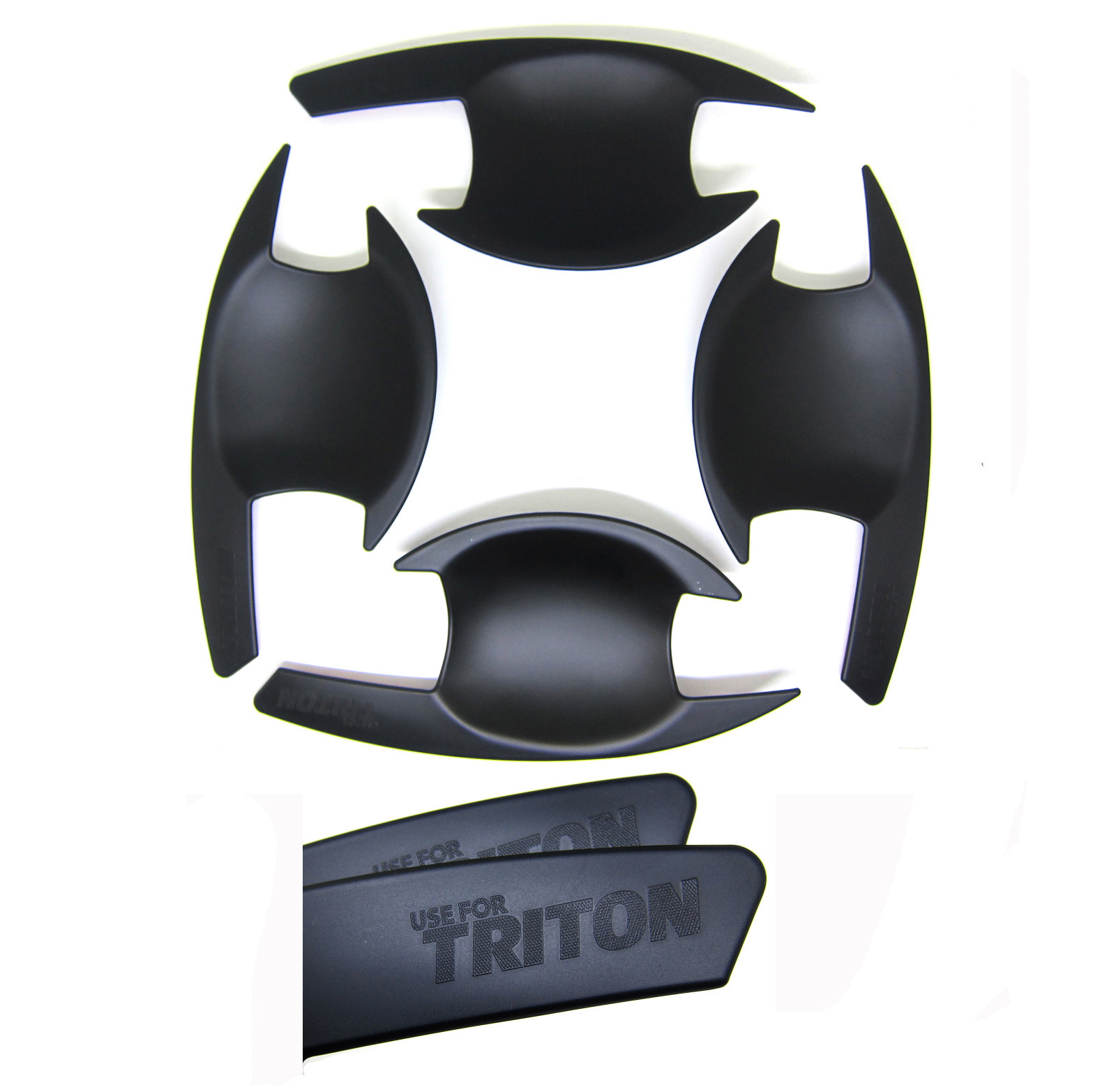 MATTE BLACK HANDLE SURROUND 4 DOORS DOUBLE CAB MITSUBISHI TRITON L200 2015 2016