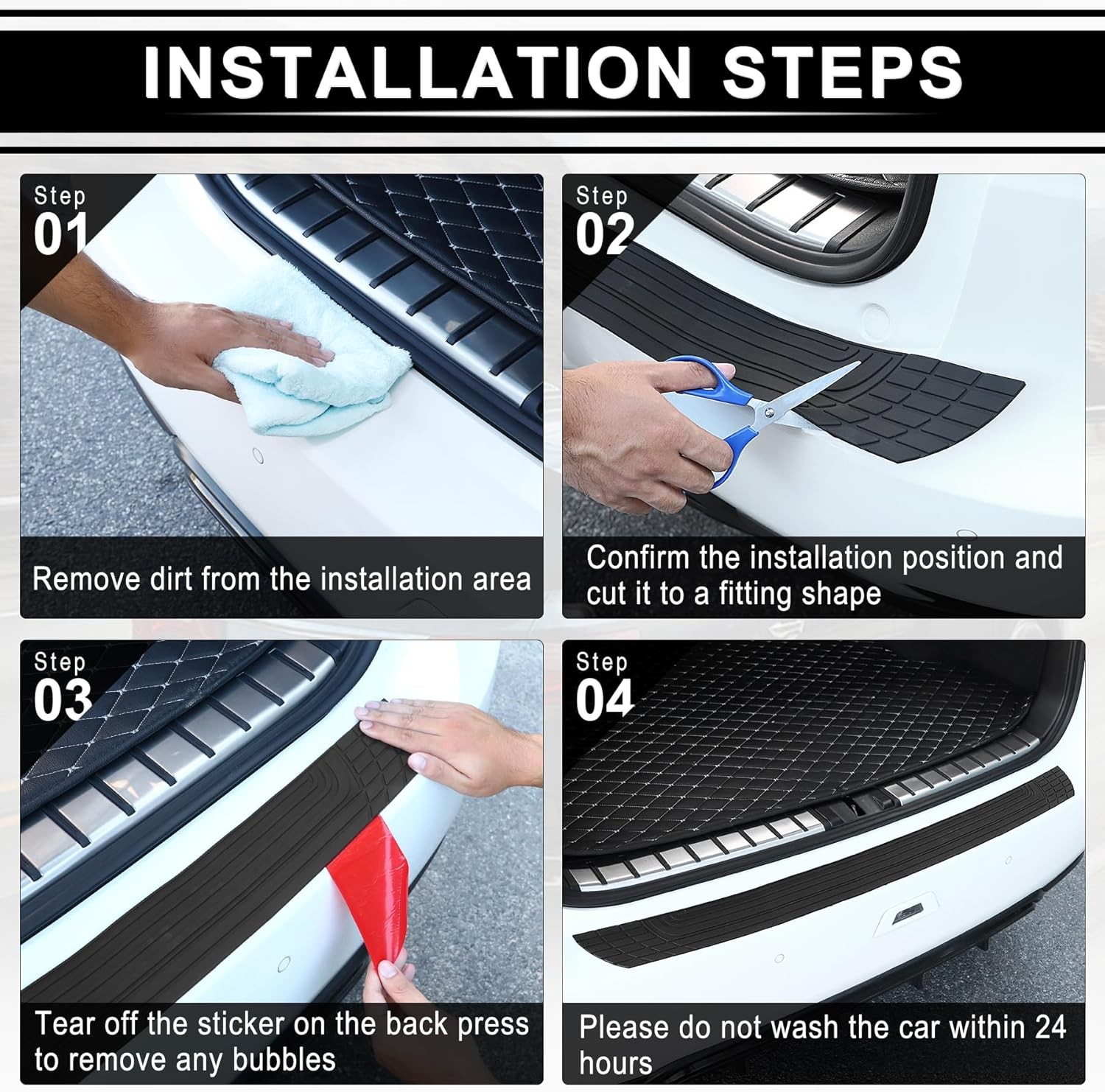 41in Customized For Infiniti Rear Bumper Protector Anti-Scratch Trimmable Guard