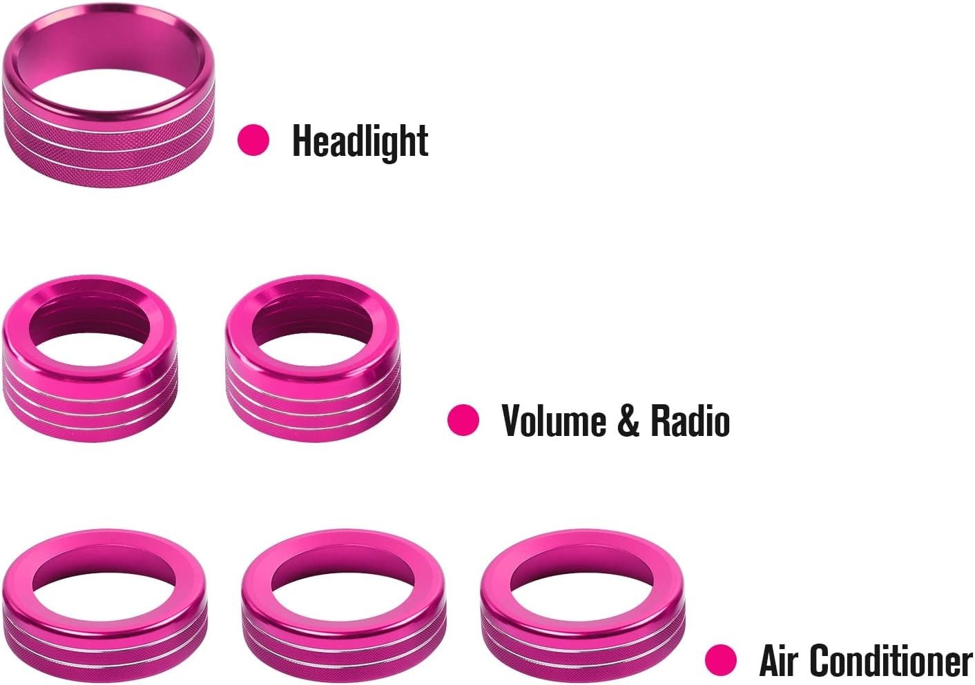 Aluminum Alloy Pink Switch Covers for Jeep Wrangler JL & Gladiator JT 2018-2023