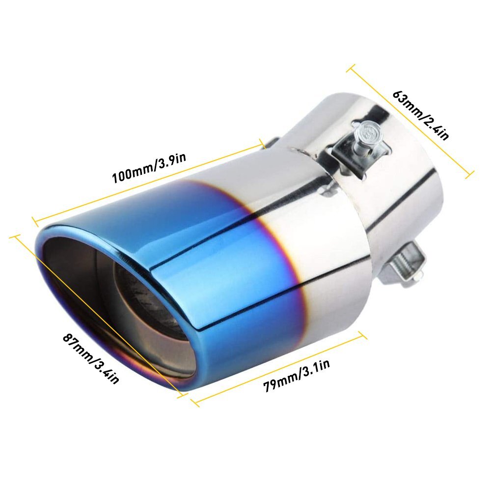 Car Exhaust Pipe Tip Tail Muffler Stainless Steel Replacement Auto Accessories E
