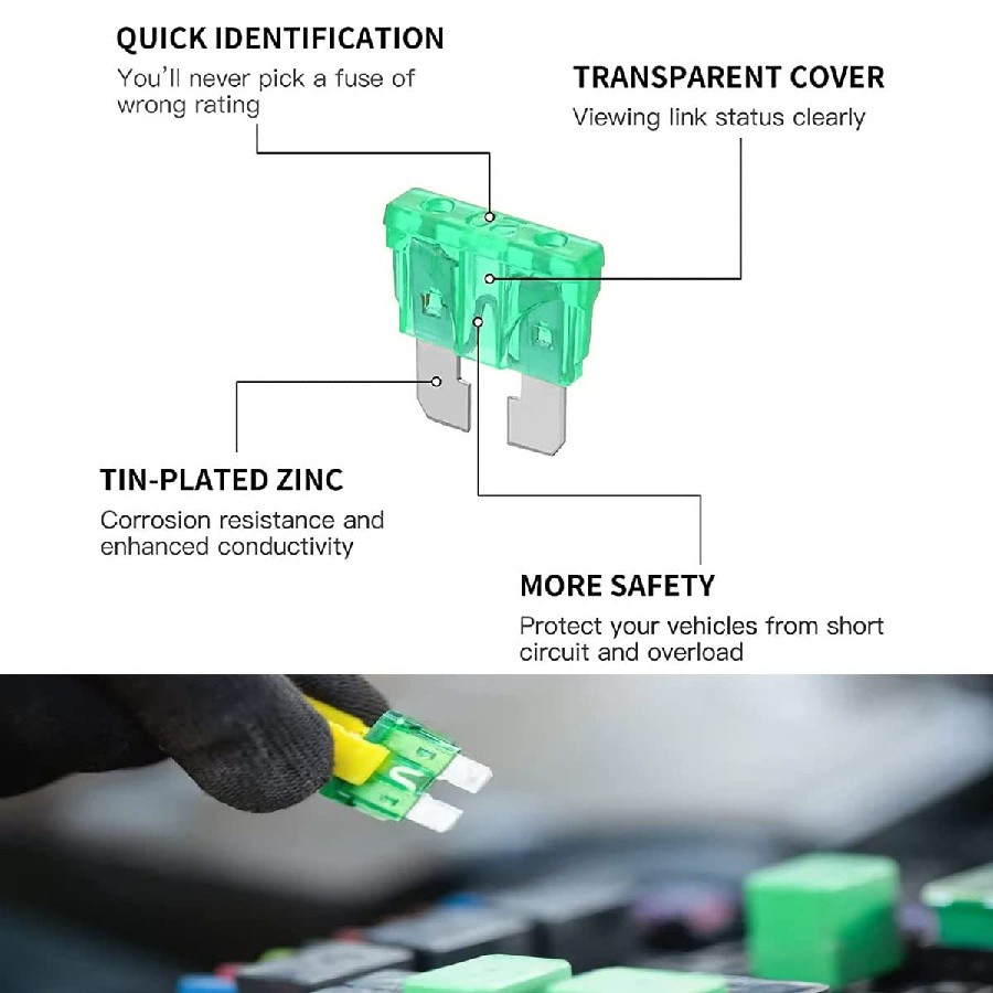330Pcs Universal Car Blade Fuses Assortment Kit Standard Mini & Low Profile Fuse