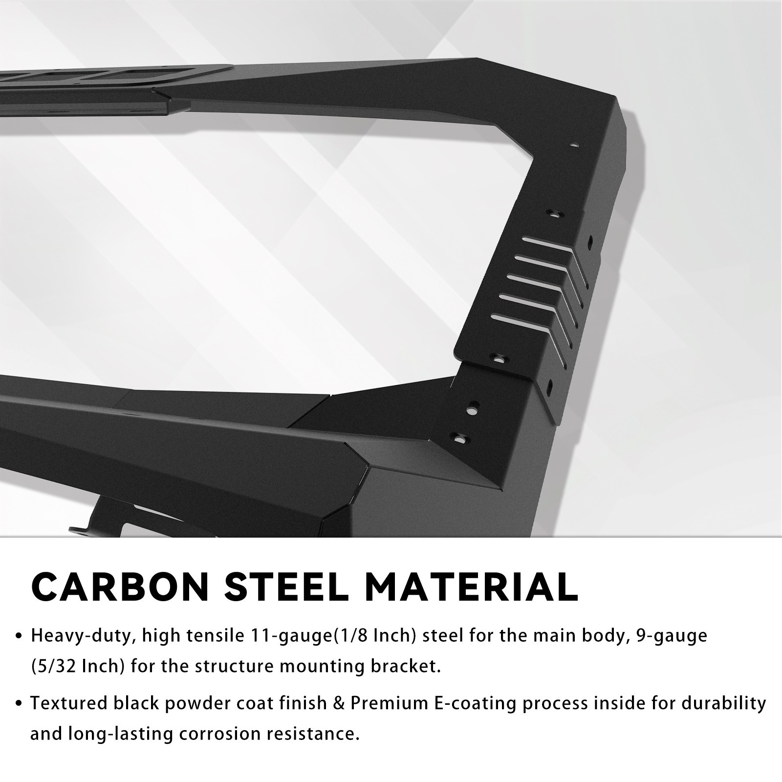 Windshield Frame Cover Sun Visor Cowl Armor For Jeep Wrangler JK 2007-2018 Steel