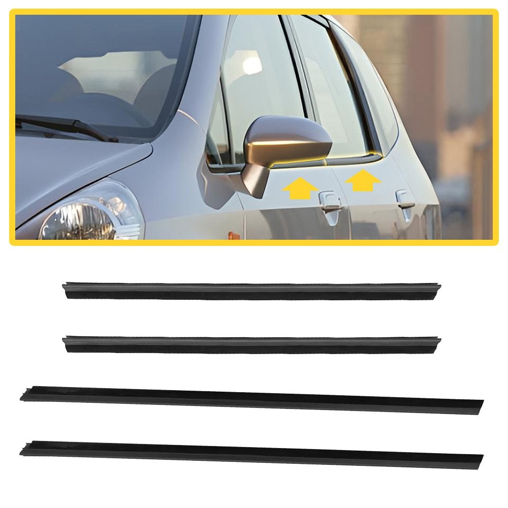 4pcs Door Belt Weather Strip Molding Seal For Honda Fit 2008-2013 Jazz