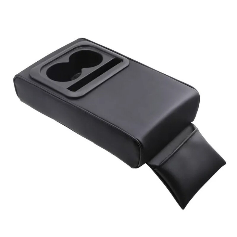 US Car Auto Armrest Box Cushion Pad Center Console Cover With Cup Holder Storage