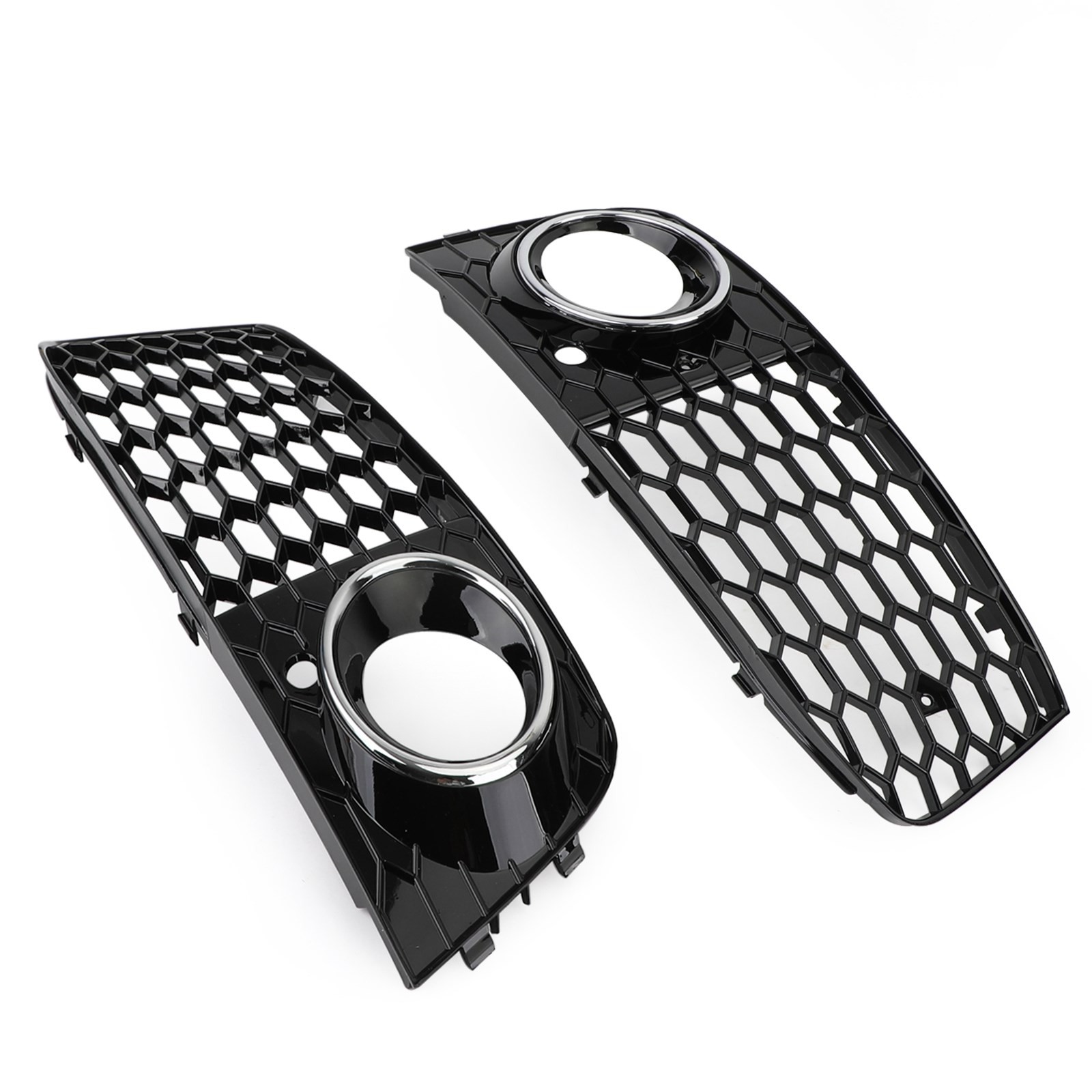 Pair Honeycomb Mesh Fog Light Open Vent Grill Intake Fit Audi A4 B8 2009-2012 #8