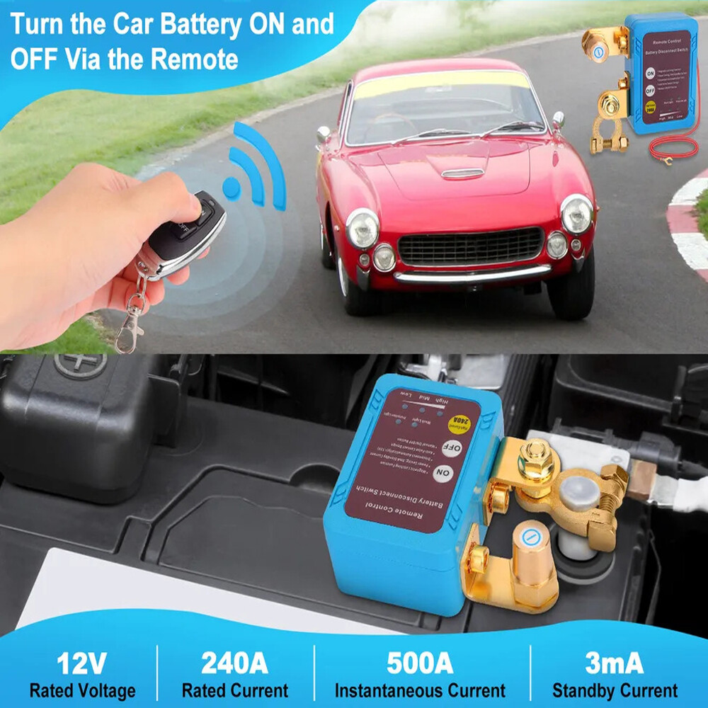Car Battery Switch Disconnect Power Kill Master Isolator Cut Off Remote Control