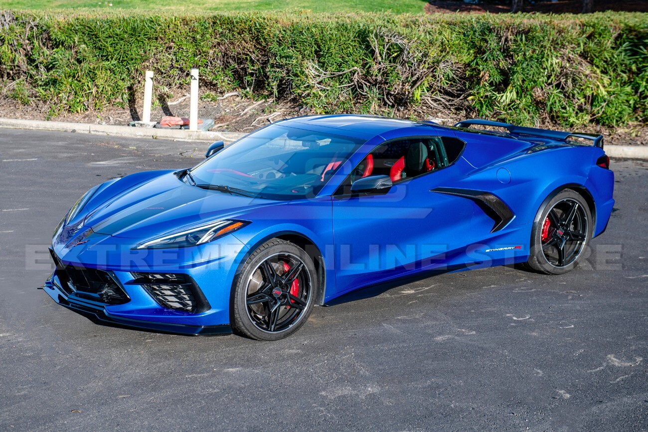 For 20-Up Corvette C8 | Z06 Style CARBON FLASH METALLIC Side Skirts Rocker Panel