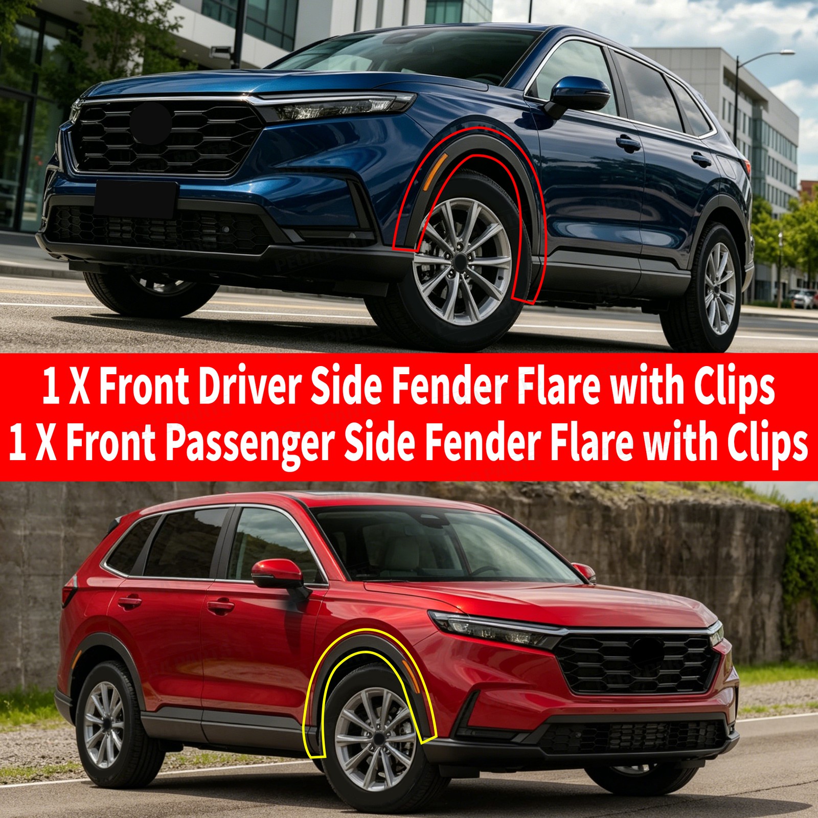 For 2023-2025 Honda CR-V Front Left Right Wheel Fender Flare Molding Trim w/Clip