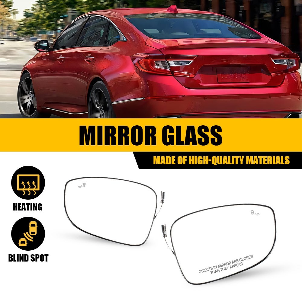 Left Right Side Mirror Glass Heated W/Blind Spot Front For 2018-22 Honda Accord